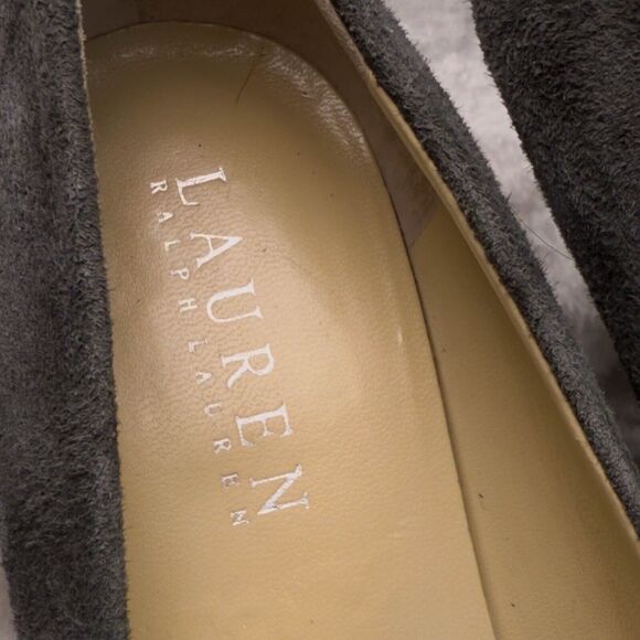 Ralph Lauren Gray Suede Almond Toe Pumps Heels Womens Size 7.5 - Picture 8 of 16